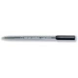 5 Star Office Ball Pen Clear Barrel Medium 1.0mm Tip 0.4mm Line Black [Pack 50]