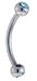 Micro gem ball Eyebrow ring Light Blue