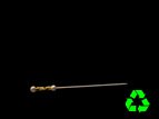 Eco Friendly Fuji 4 Inch Bamboo Pick with Natural Beads and Yellow Design