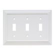 Brainerd 64548 White Wood Triple Switch Plate