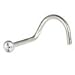 Body Candy Stainless Steel 1.7mm Clear Nose Stud Screw Ring Created with Crystal 20 Gauge 1/4