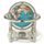 6 Gemstone Globe & 9 Stand w/ Built-In Compass // Color: CARIBBEAN BLUE / SILVER