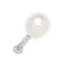 14k White Gold Round Genuine Pearl Body Piercing Jewelry Nose Stud - JewelryWeb