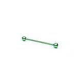Single Surgical Steel With Metallic Green Titanium Coating Industrial Barbell 5mm, 14 Gauge, 1 1/2 Length