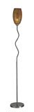 Lite Source Calix 1 Light Floor Lamp, Polished Steel With Yellow Crackled Glass