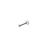 Single Surgical Steel With Clear Crystal Labret Lip Ring, 16 Gauge, 3/8 Length