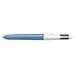 4-Color Retractable Ballpoint Pen, Medium, Blue Barrel, Blue/Black/Red/Green Ink BICMM11