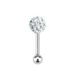 Clear Swarovski Crystal Ferido Ball Top 316L Surgical Steel Cartilage Piercing, upper Ear or Tragus earring bar stud