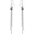 Review   / Silver Toned SKULL CHAIN DROP Earrings