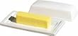 Oggi Ceramic Bone Color Butter Dish with Lid