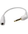 White 2.5mm male to 3.5mm female Handsfree Headset Adapter / Speaker Adapto ....