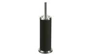 BLACK CYLIND/TOILET BRUSH HOLDER W/CHRM EFFECT TOP AND BASE