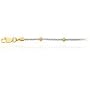 Adjustable Pop Corn Chain Anklet in 14K Two Tone Gold