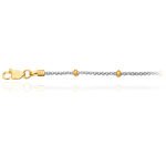 Adjustable Pop Corn Chain Anklet in 14K Two Tone Gold by Mysolitaire
