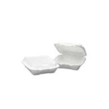 Boardwalk  0108 White Color Medium 3 Compartment Snap-It Foam Hinged Carryout Container (Case of 200)