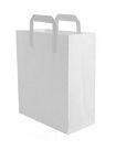 15 WHITE PAPER CARRIER BAGS PARTY BAGS (Receive bags for free, Please check special offer)