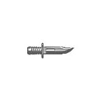 BrickArms Exclusive 2 to 4 Inch Scale Figure Style LOOSE Weapon Combat Knife (Silver)