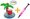 Just-Best Toys for Pool Items - Inflatable Palm Island Drink Holder (6 Packs) with a Mini Air Pump for Fun Water Floats