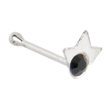 Review   / 925 Sterling Silver BLACK Rhinestone TIARA Nose Bone