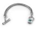 Sara Blaine Designer Handcrafted Sterling Silver and Blue Topaz Bracelet with Toggle Clasp