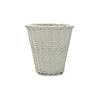 ROUND WHITE WICKER WASTE PAPER BASKET/STORAGE