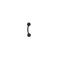 Single Surgical Steel Curved Barbell for Eyebrow with Black Titanium Coating, 16 Gauge , 3/8