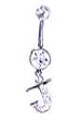Stainless Steel Initial "J" Belly Ring with Clear CZ