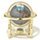 6 Gemstone Globe & 9 Stand w/ Built-In Compass // Color: BLACK / GOLD
