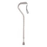 Drive Medical Aluminum Cane With Offset Handle Foam Rubber Grip Silver - 6 ea