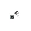 Sterling Silver Stud Earrings with Black CZ- Square Prong - 4 mm