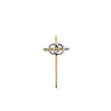 14K Yellow Gold Cross Pendant With Wedding Bands