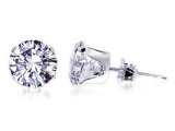 Attractive 7 MM Round Brilliant Cut Cubic Zirconia Sterling Silver Stud Post Earrings by Gem Avenue