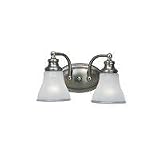 Review Sea Gull Lighting 40010-773 / Sea Gull Lighting 40010-773 Alexandria Two-Light Vanity, Two-Tone Nickel Finish with Clear Highlighted Satin Etched Glass