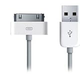 White 6 Foot USB Charge and Sync Cable Cord for iPod,  iPhone, iPad (Bulk Packaging)