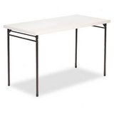 Endura economy molded folding table, 48 x 24, off-white with bronze legs