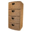 4 Drawer Bow Front Seagrass Storage Unit