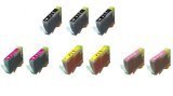 Canon Compatible BCI-6 (3Bk/2C/2M/2Y) 9-Pack Ink Cartridges for Canon BJC-8200,i560 Series,i860,i900D