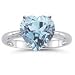 3.00 Cts Aquamarine Solitaire Ring in Platinum-3.5