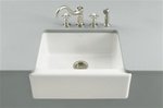 Kohler K-6573-5U Black Black Alcott Apron Front Undercounter Kitchen Sink with Five Hole Oversized Faucet Drilling