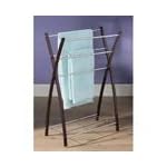 Towel stand x shape 5 rail with bottom shelf floor-standing chrome