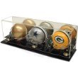 BCW Deluxe Acrylic Triple Mini Helmet Holder Display - With Mirror - Football Helmet, Goalie Mask, Racing Helmet - Sports Memoriablia Display Case - Sportscards Collecting Supplies