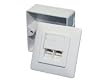 LogiLink Netzwerk Auf -und Unterputzdose, CAT6, 2x RJ45 vollgeschirmt