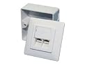 LogiLink Netzwerk Auf -und Unterputzdose, CAT6, 2x RJ45 vollgeschirmt