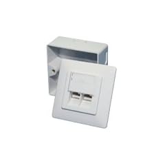 LogiLink Netzwerk Auf -und Unterputzdose, CAT6, 2x RJ45 vollgeschirmt