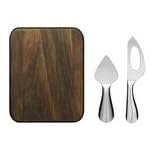 Sagaform Walnut Cheeseboard with Two Stainless Steel Cheese Knives by 