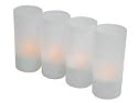 4 BOUGIES À LED RECHARGEABLES AVEC PORTE-BOUGIE EN PLASTIQUE