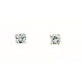 sterling silver clear crystal 2mm stud earrings