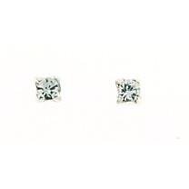 Clear Crystal 2mm Stud Earrings In Sterling Silver