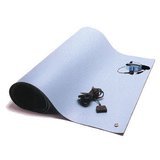 Ultimat 2-Layer Diss/Cond Rubber Worktop Mat Kit with a Wrist Strap, Ground Cord and Snaps, Blue/Bla