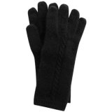 Portolano black cashmere baby cable gloves